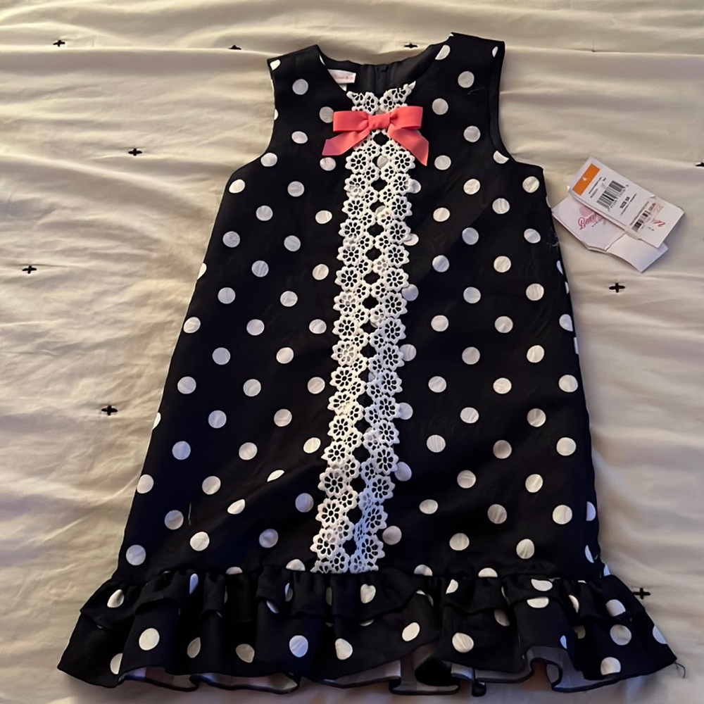 Navy and white Bonnie Jean dress NWT size 6x.